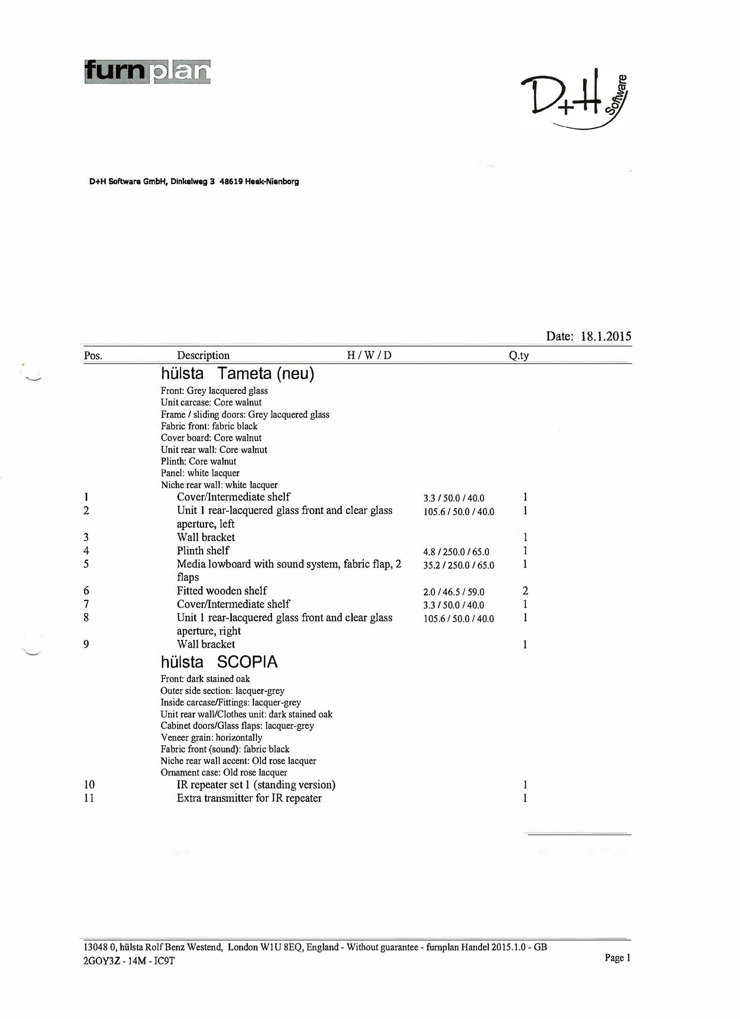 Sleek German design Hülsta Scopia furniture system