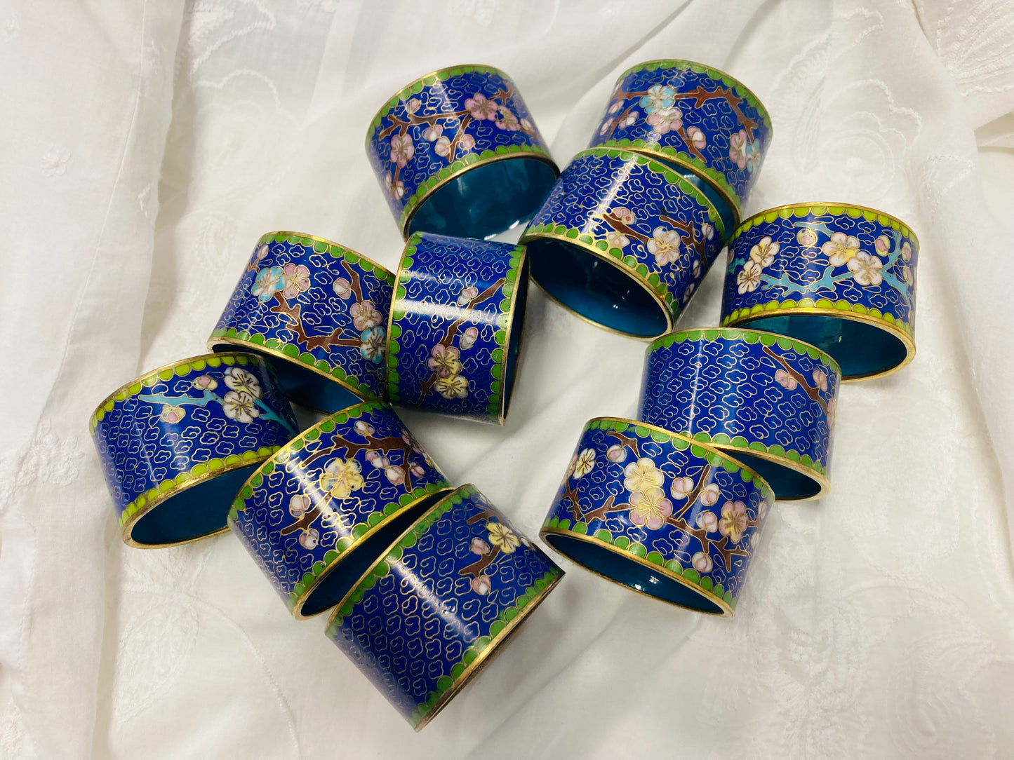 Cloisonné Napkin Ring Set