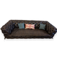 Vintage Dark Brown Chesterfield Style Leather Sofa