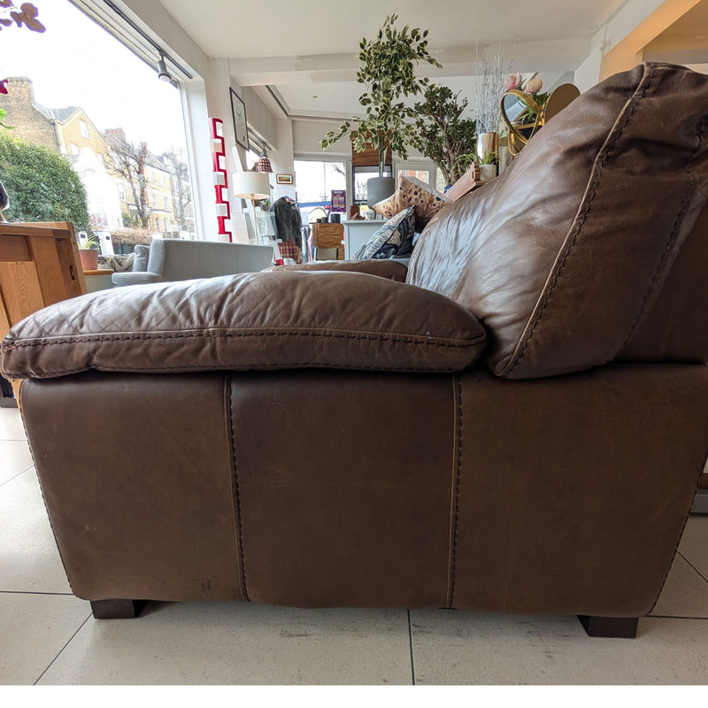 Worn-Leather Armchair