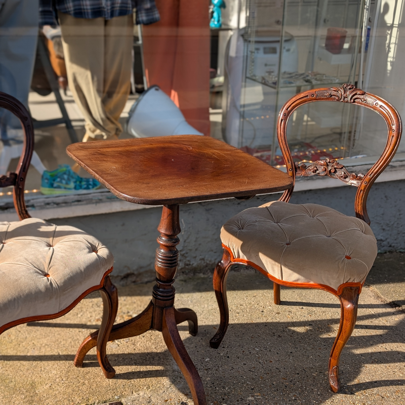 Balloon-Back Chairs With Tufted Upholstery [SOLD]