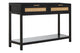 Sherman Black Wood and Rattan Two Drawer Console Table