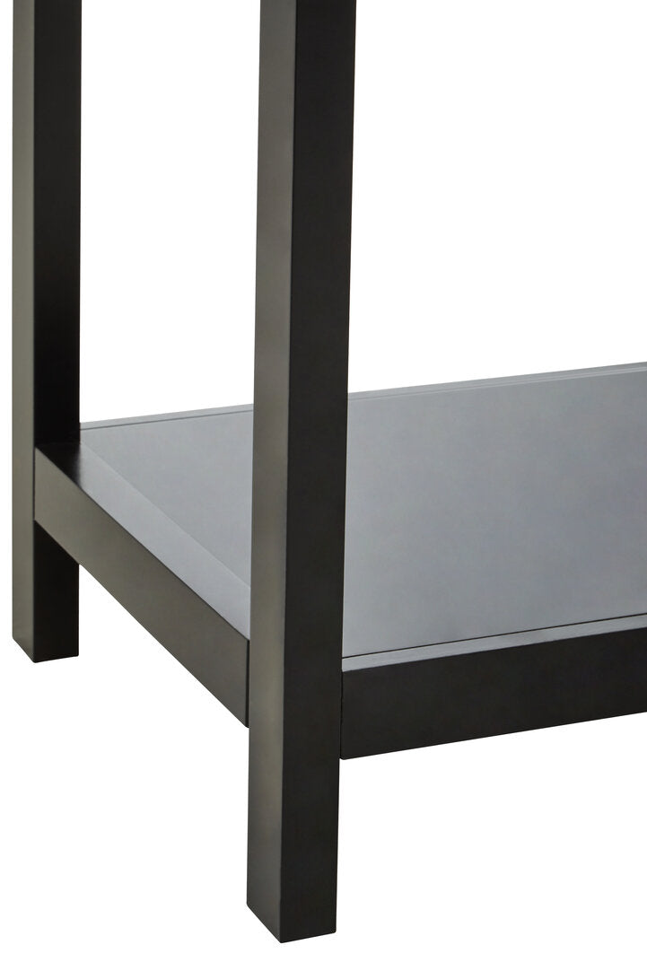 Sherman Black Wood and Rattan Two Drawer Console Table