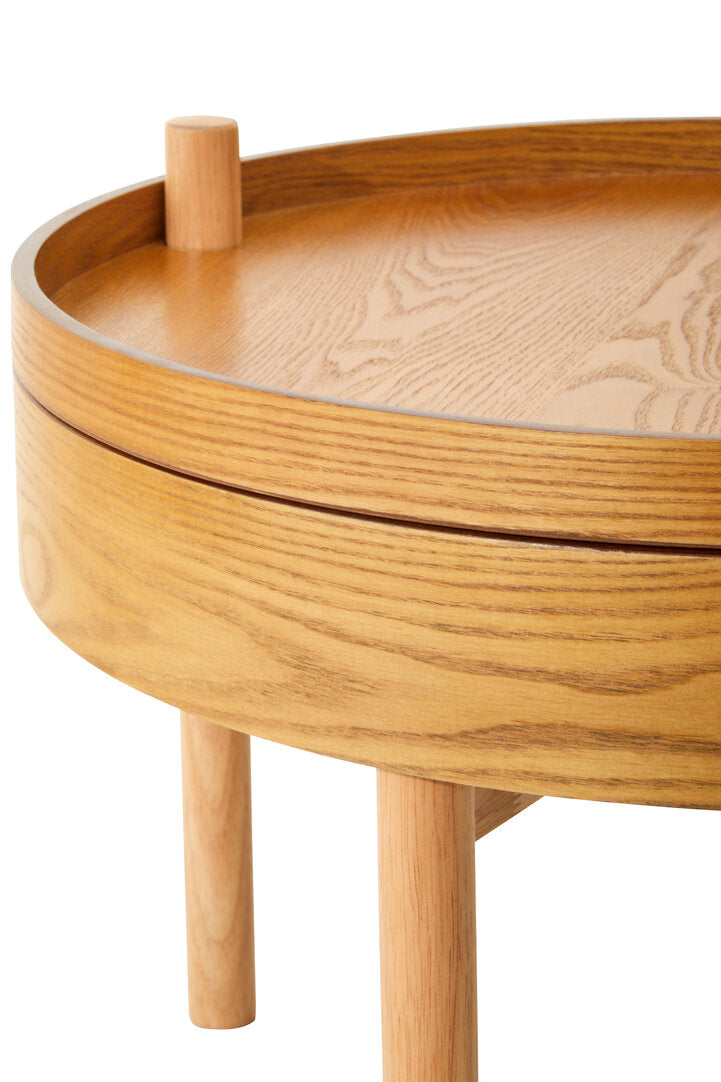 Viborg Revolving Top Side Table with Storage