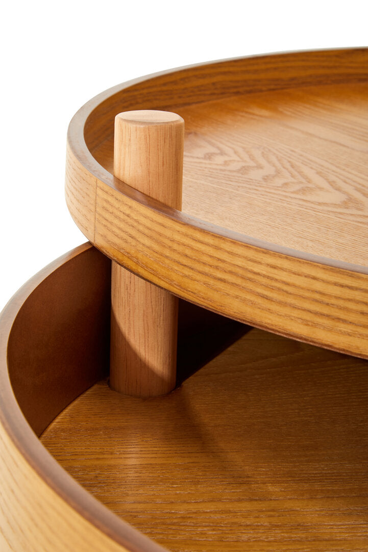 Viborg Revolving Top Side Table with Storage