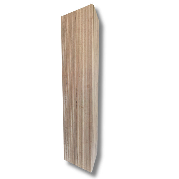 Milan Fluted Autumn Oak Wall Hung Tall Storage Unit