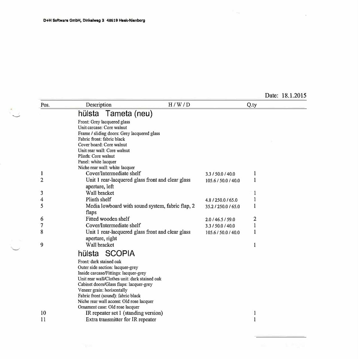 Sleek German design Hülsta Scopia furniture system