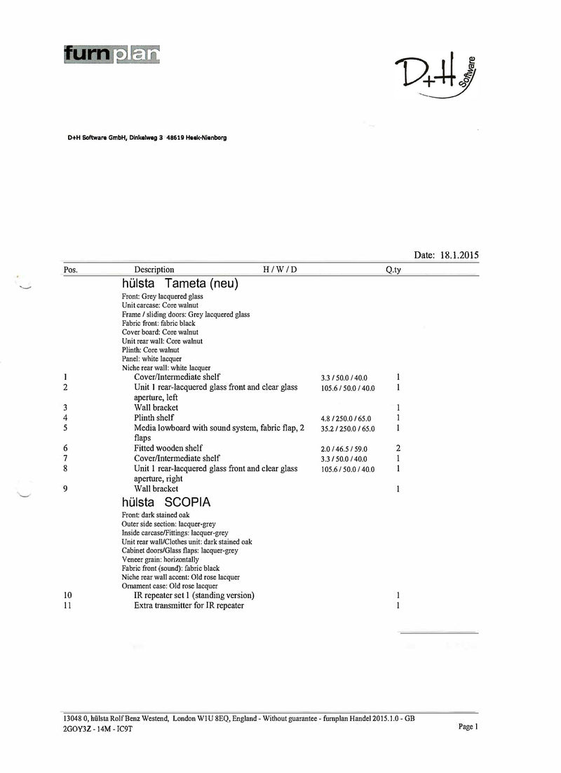Sleek German design Hülsta Scopia furniture system