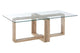 Barton Glass Coffee Table with Wood Effect Legs
