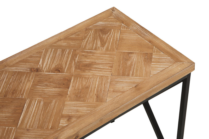Kickford Parquet Fir Wood Coffee Table