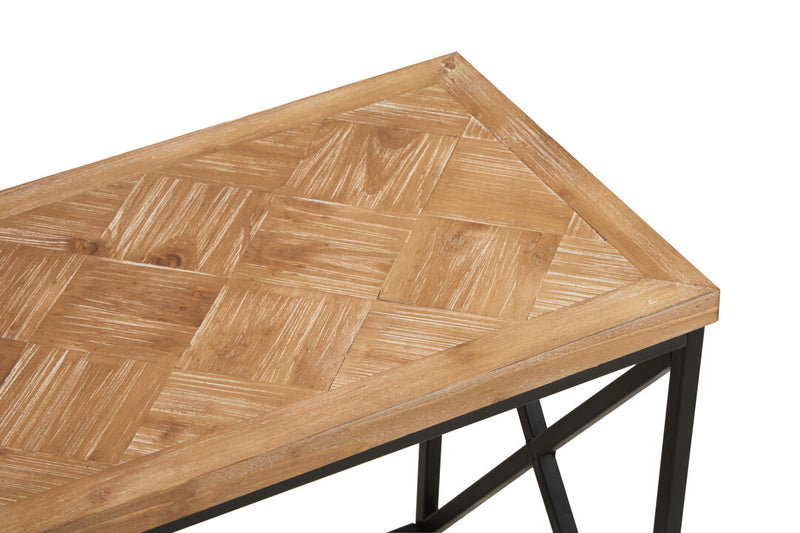 Kickford Parquet Fir Wood Coffee Table