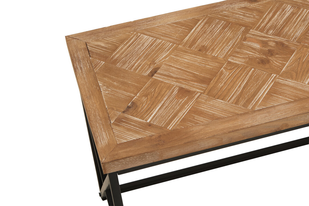 Kickford Parquet Fir Wood Coffee Table