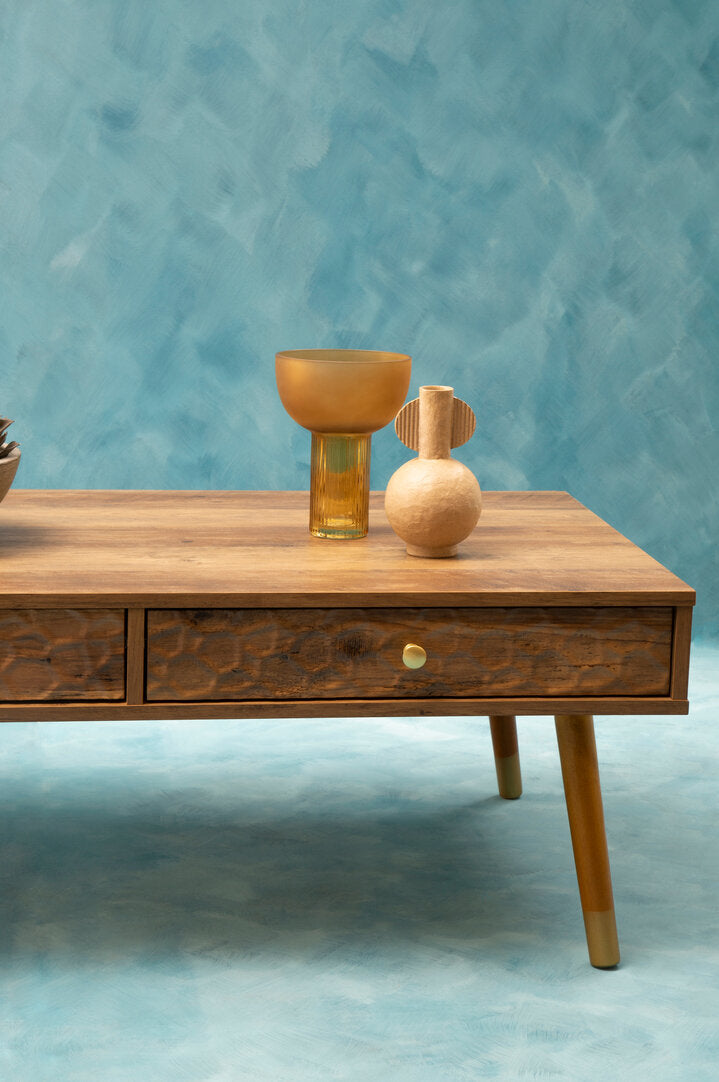 Frida Wood Veneer Coffee Table with 2 Drawers