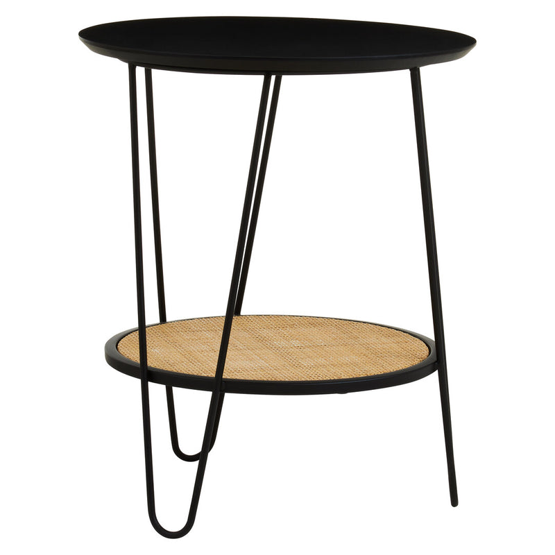 Depok Rattan And Metal Side Table With Hairpin Legs