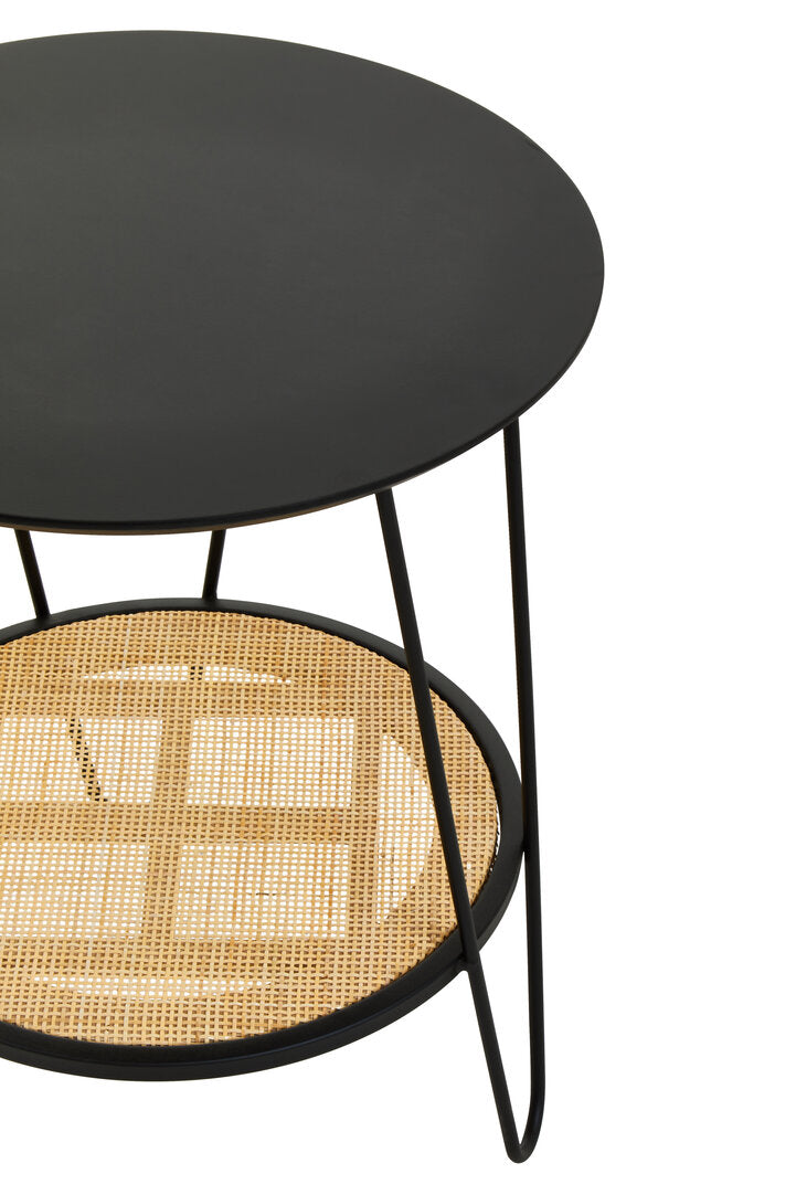Depok Rattan And Metal Side Table With Hairpin Legs