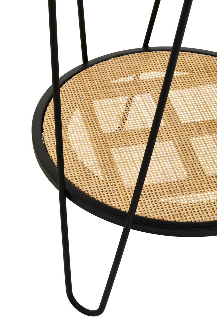 Depok Rattan And Metal Side Table With Hairpin Legs