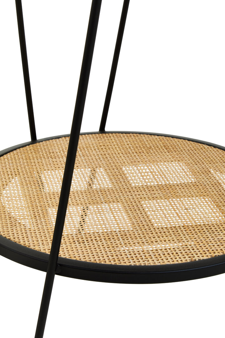 Depok Rattan And Metal Side Table With Hairpin Legs