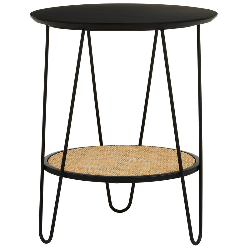 Depok Rattan And Metal Side Table With Hairpin Legs