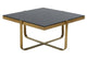 Alana Square Coffee Table with Gold Frame and Black Glass