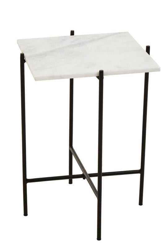 Mandoli White Marble Side Table