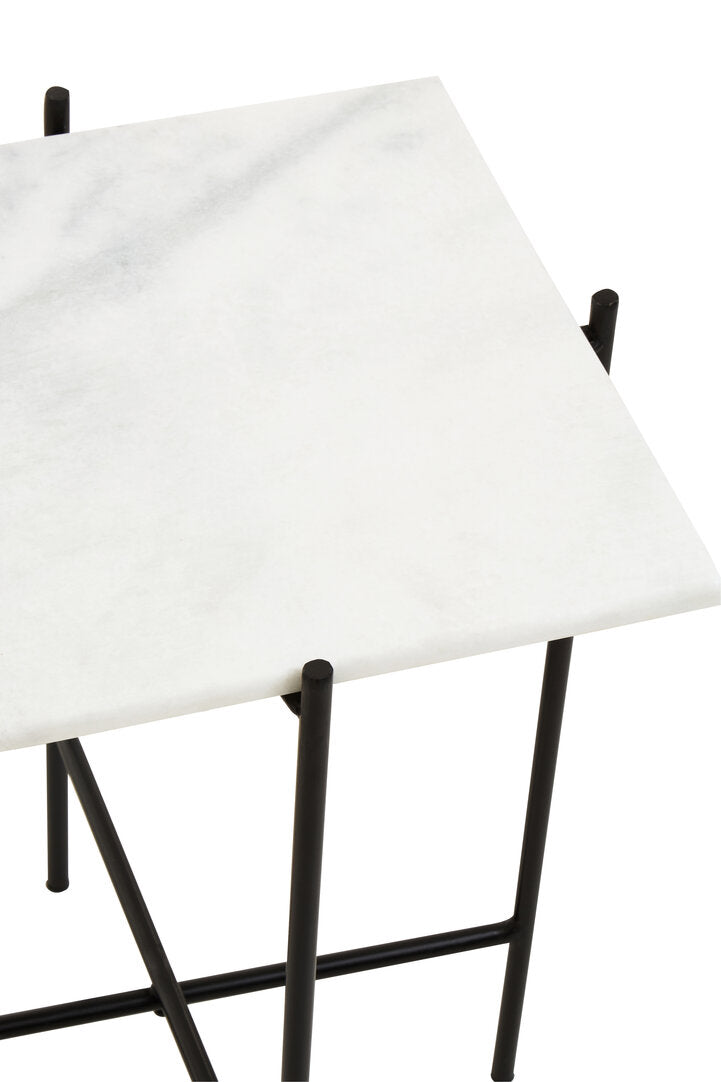 Mandoli White Marble Side Table