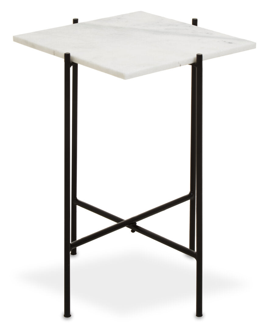 Mandoli White Marble Side Table
