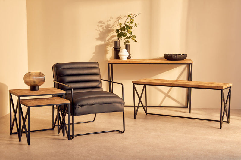 Kickford Parquet Fir Wood Coffee Table