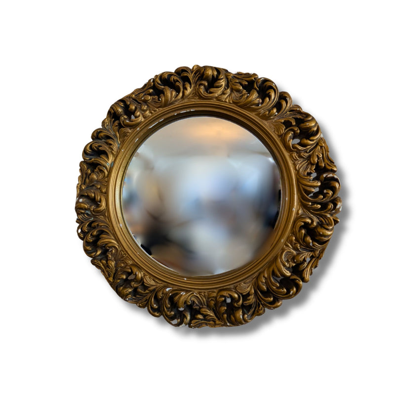 Ornate Round Gilt Framed Wall Mirror