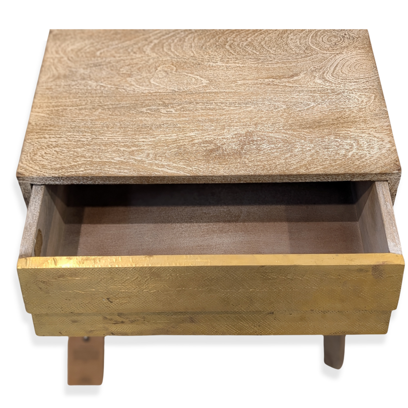 Graham and  Green  Giogio Mango Wood Side Table with Drawers.