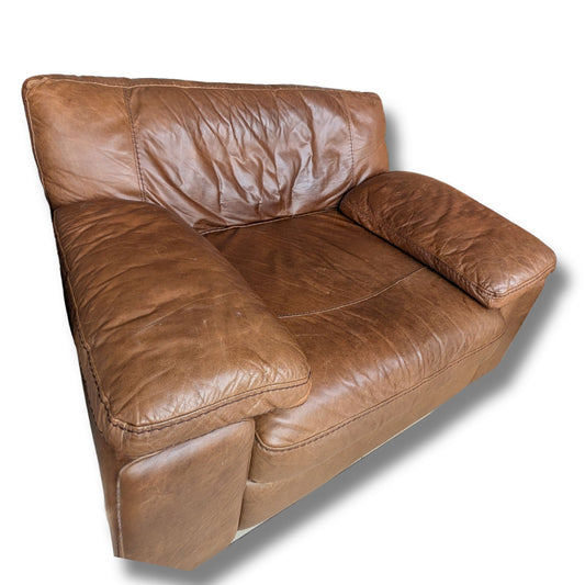 Worn-Leather Armchair