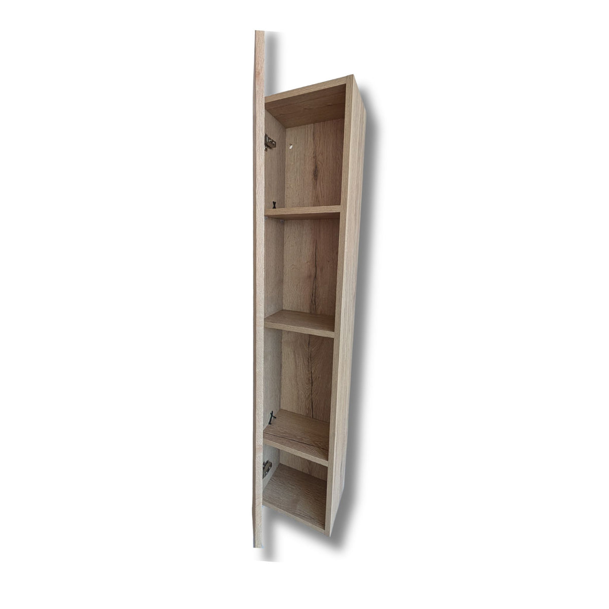 Milan Fluted Autumn Oak Wall Hung Tall Storage Unit
