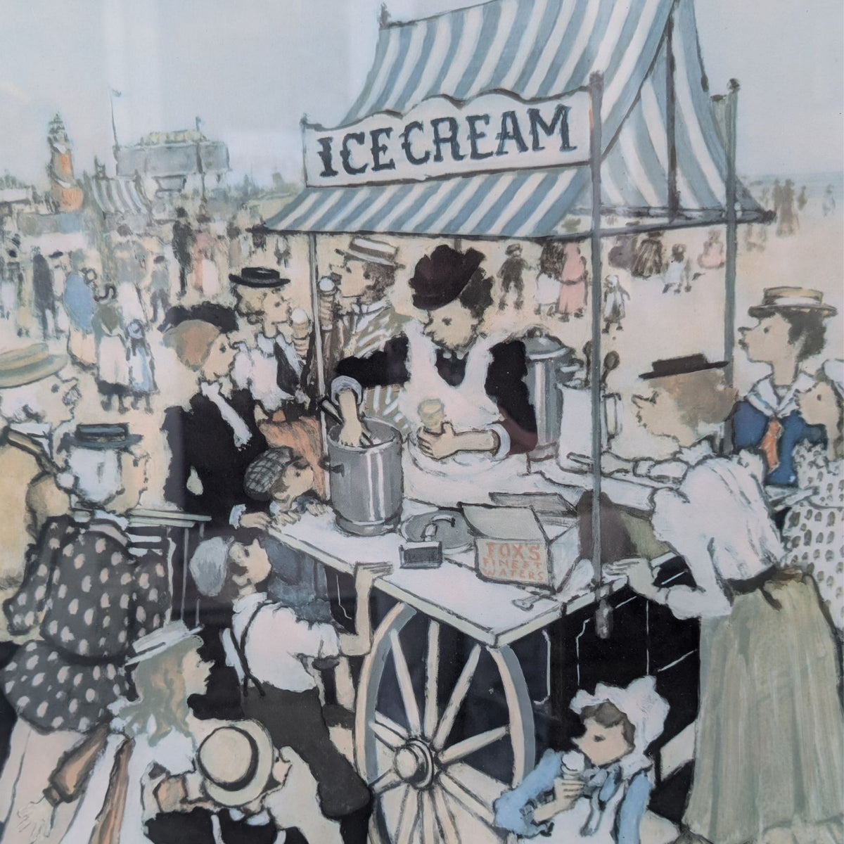 Framed “Ice Cream Cart” Print – M. Chapman (1975)