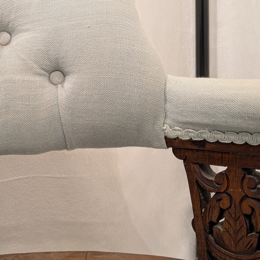 Victorian Bucket Chair on Original Castor Wheels [SOLD]