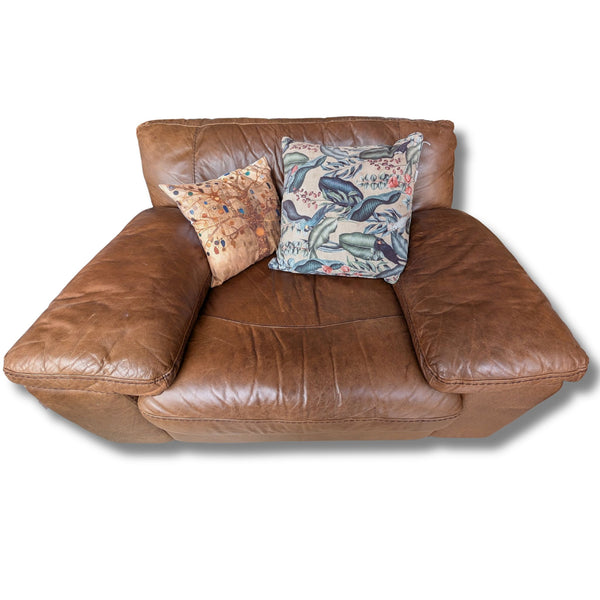Worn-Leather Armchair