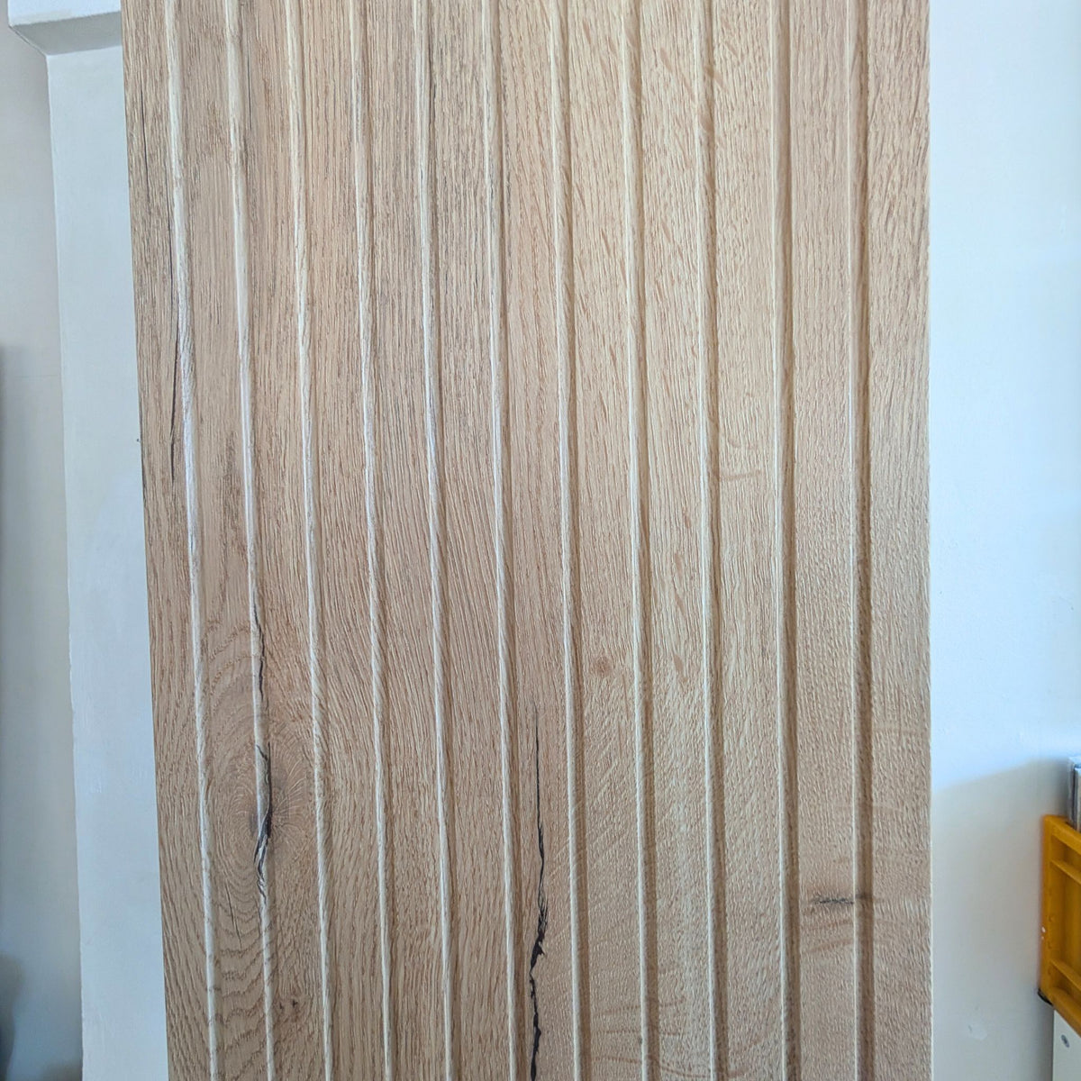 Milan Fluted Autumn Oak Wall Hung Tall Storage Unit