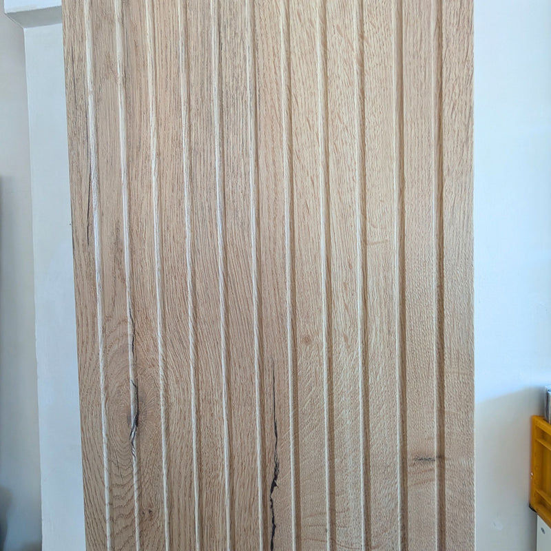 Milan Fluted Autumn Oak Wall Hung Tall Storage Unit