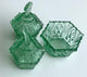 Art Deco Style Green Glass Ornament Set
