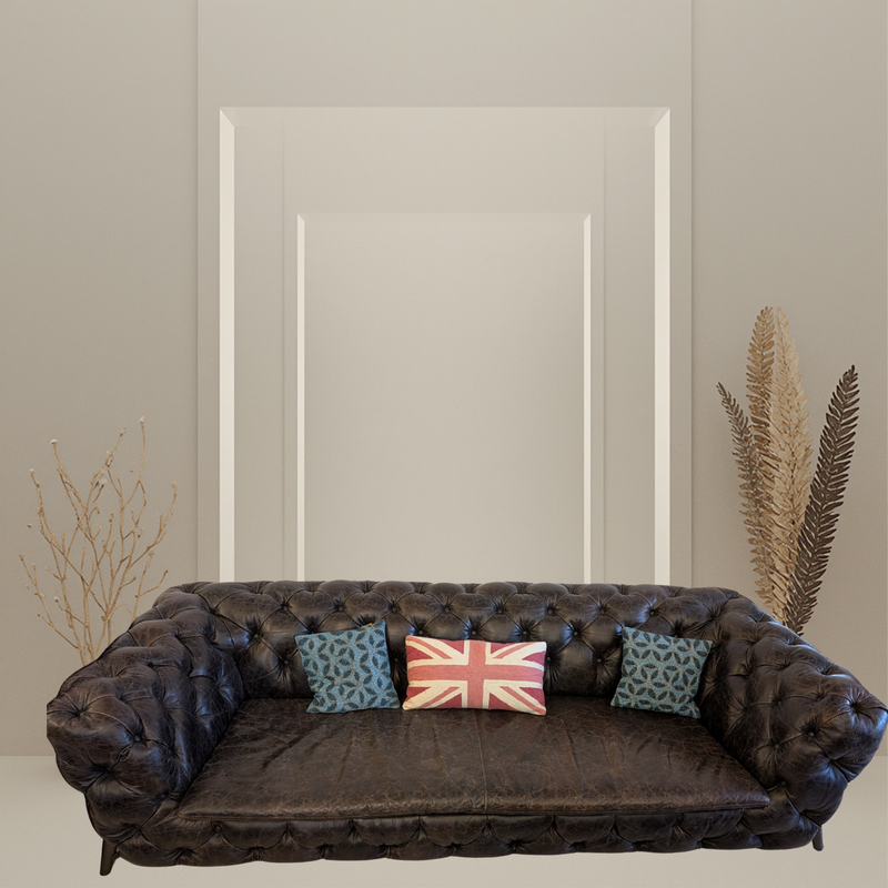 Vintage Dark Brown Chesterfield Style Leather Sofa