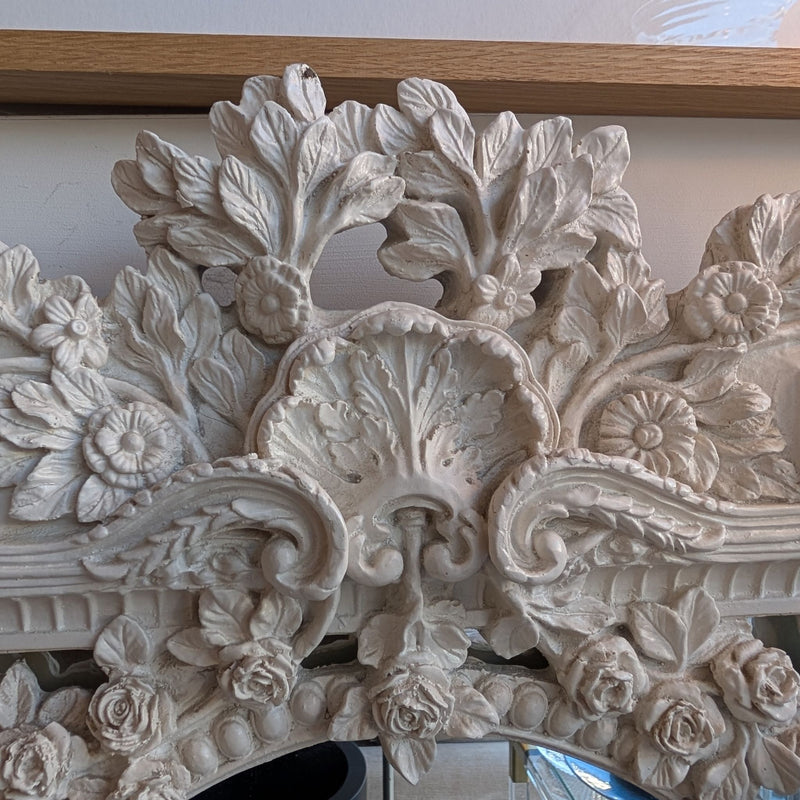 Decorative White Wooden Mirror