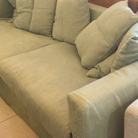 Comfortably Contemporary Le Grand Air 3-seater Sofa In Soft Washed Linen