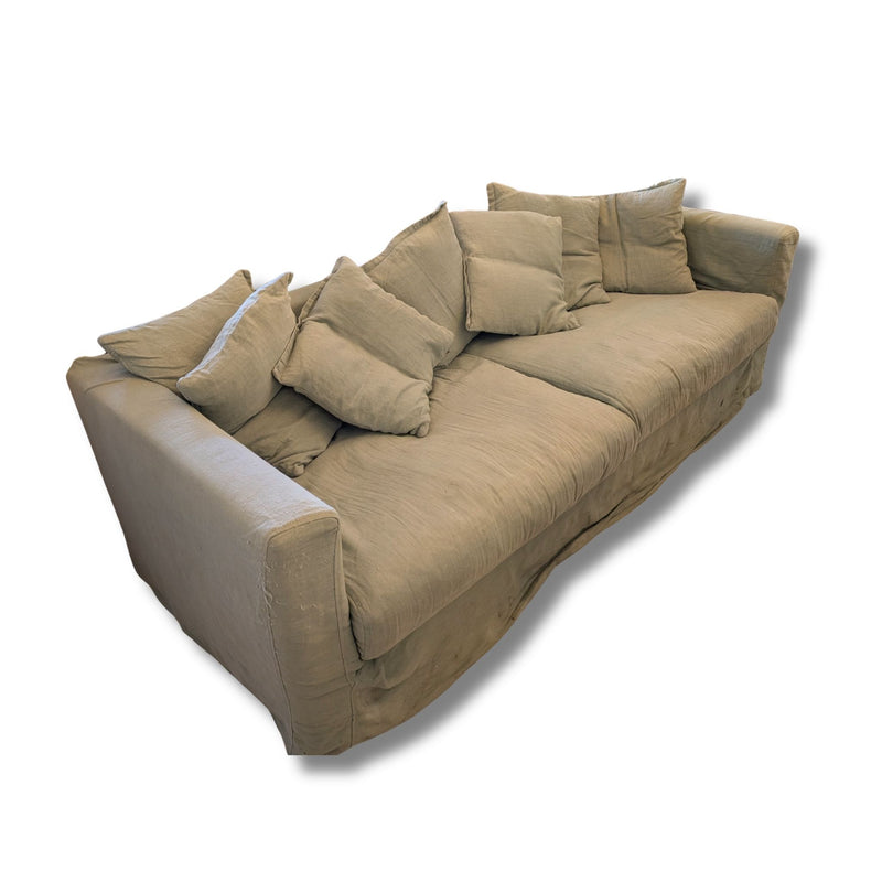 Comfortably Contemporary Le Grand Air 3-seater Sofa In Soft Washed Linen