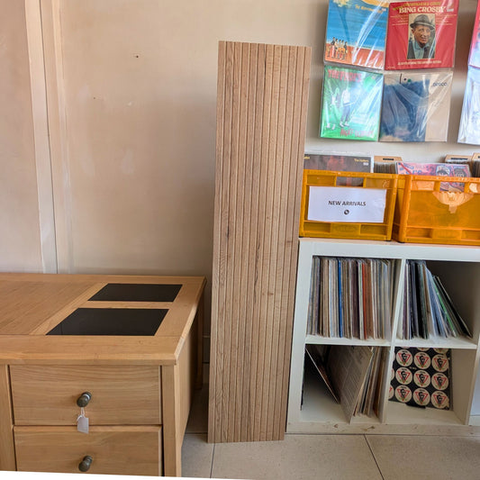 Milan Fluted Autumn Oak Wall Hung Tall Storage Unit