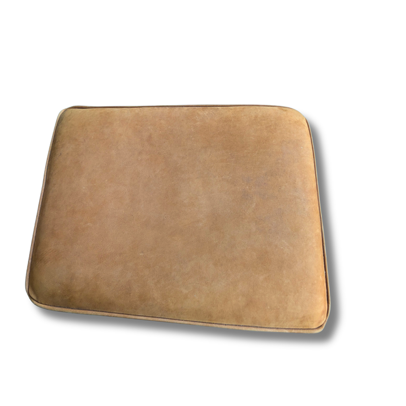 Umber Pottery Barn Footstool with Rolling Feet