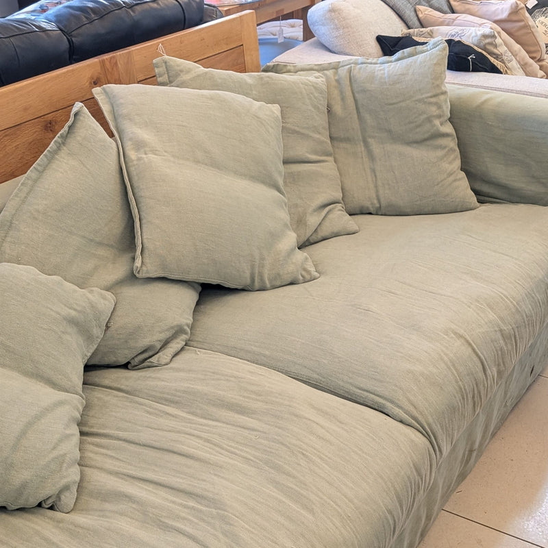 Comfortably Contemporary Le Grand Air 3-seater Sofa In Soft Washed Linen