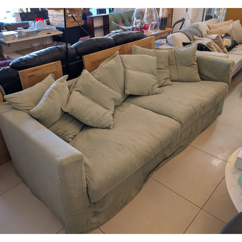 Comfortably Contemporary Le Grand Air 3-seater Sofa In Soft Washed Linen