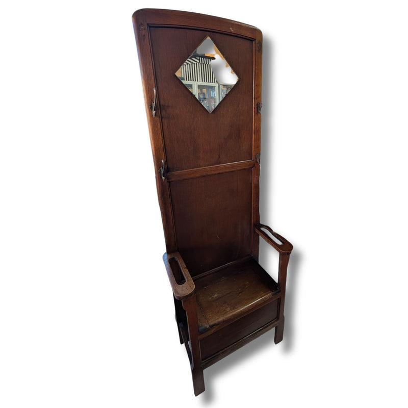 Vintage Hallway Coat Rack With Bench, Storage & Mirror