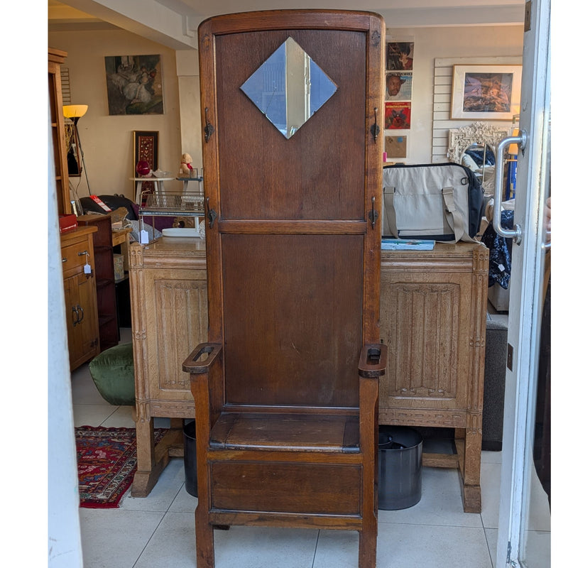 Vintage Hallway Coat Rack With Bench, Storage & Mirror