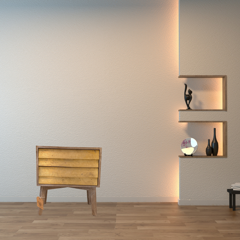 Graham and  Green  Giogio Mango Wood Side Table with Drawers.