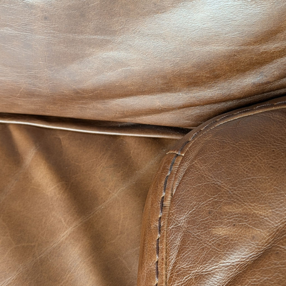 Worn-Leather Armchair