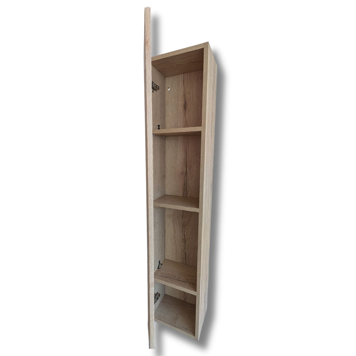 Milan Fluted Autumn Oak Wall Hung Tall Storage Unit